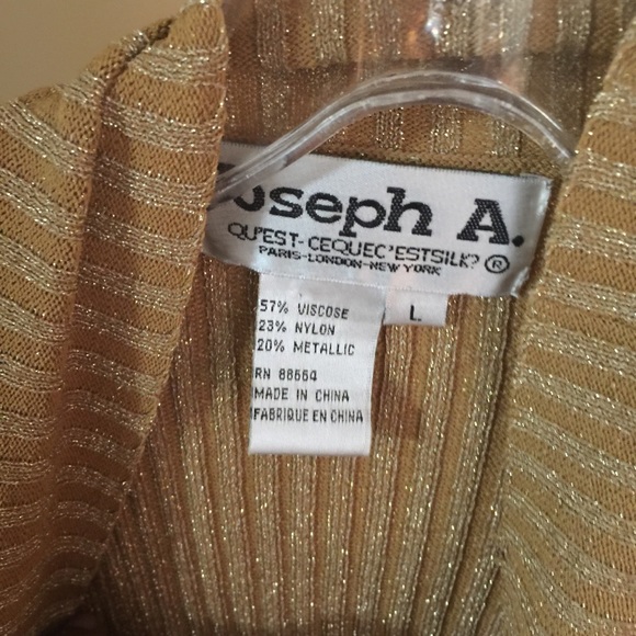 Joseph Abboud, Gold Metallic Sleeveless Sweater - Picture 9 of 9